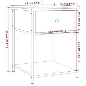 vidaXL Sängbord 2 st svart 44x45x58 cm konstruerat trä - Bild 12