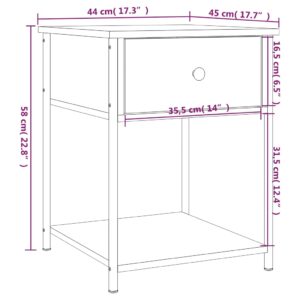 vidaXL Sängbord 2 st brun ek 44x45x58 cm konstruerat trä - Bild 12