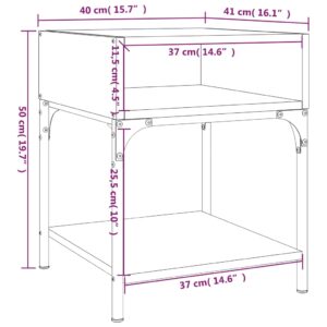 vidaXL Sängbord 2 st rökfärgad ek 40x41x50 cm konstruerat trä - Bild 10