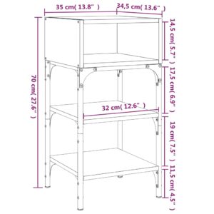 vidaXL Sängbord 2 st svart 35x34,5x70 cm konstruerat trä - Bild 10