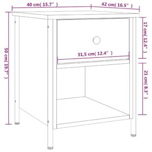 vidaXL Sängbord 2 st svart 40x42x50 cm konstruerat trä - Bild 12