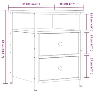 vidaXL Sängbord rökfärgad ek 44x45x60 cm konstruerat trä - Bild 11