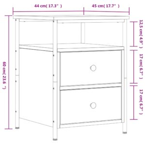 vidaXL Sängbord brun ek 44x45x60 cm konstruerat trä - Bild 11