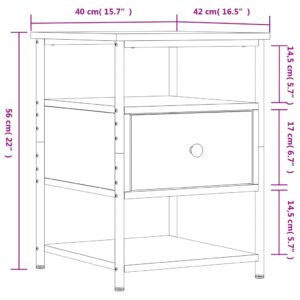 vidaXL Sängbord 2 st svart 40x42x56 cm konstruerat trä - Bild 12