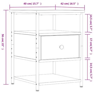 vidaXL Sängbord 2 st brun ek 40x42x56 cm konstruerat trä - Bild 12