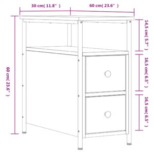 vidaXL Sängbord 2 st svart 30x60x60 cm konstruerat trä - Bild 12