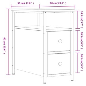 vidaXL Sängbord brun ek 30x60x60 cm konstruerat trä - Bild 10