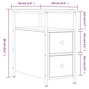 vidaXL Sängbord 2 st brun ek 30x60x60 cm konstruerat trä - Bild 12