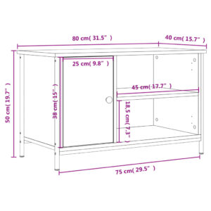 vidaXL Tv-bänk rökfärgad ek 80x40x50 cm konstruerat trä - Bild 11