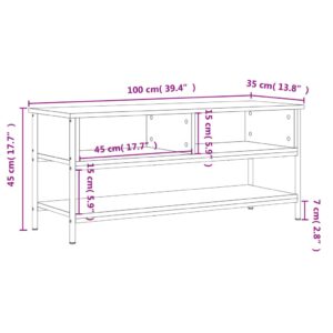 vidaXL Tv-bänk rökfärgad ek 100x35x45 cm konstruerat trä - Bild 9