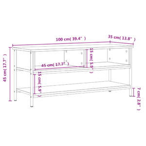 vidaXL Tv-bänk brun ek 100x35x45 cm konstruerat trä - Bild 9