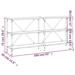 vidaXL Konsolbord sonoma-ek 160x30x75 cm konstruerat trä och järn - Bild 9