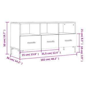 vidaXL Tv-bänk vit högglans 102x36x50 cm konstruerat trä - Bild 12