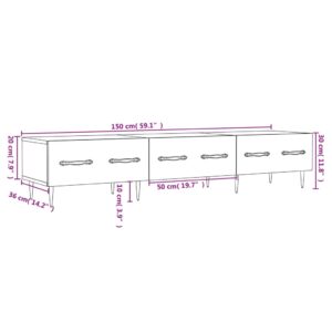 vidaXL Tv-bänk vit högglans 150x36x30 cm konstruerat trä - Bild 12