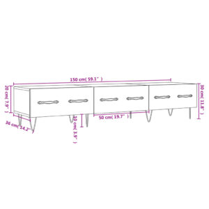 vidaXL Tv-bänk vit 150x36x30 cm konstruerat trä - Bild 12