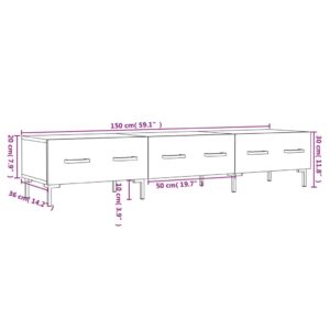 vidaXL Tv-bänk svart 150x36x30 cm konstruerat trä - Bild 12