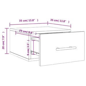 vidaXL Väggmonterat sängbord sonoma-ek 35x35x20 cm - Bild 12