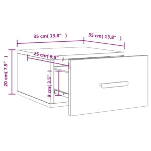 vidaXL Väggmonterat sängbord rökfärgad ek 35x35x20 cm - Bild 12