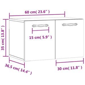 vidaXL Väggskåp svart 60x36,5x35 cm konstruerat trä - Bild 12