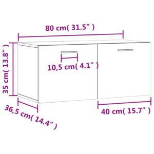 vidaXL Väggskåp svart 80x36,5x35 cm konstruerat trä - Bild 12