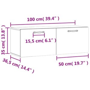 vidaXL Väggskåp betonggrå 100x36,5x35 cm konstruerat trä - Bild 12