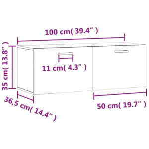 vidaXL Väggskåp rökfärgad ek 100x36,5x35 cm konstruerat trä - Bild 12