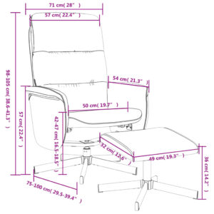 vidaXL Reclinerfåtölj med fotpall svart tyg - Bild 9