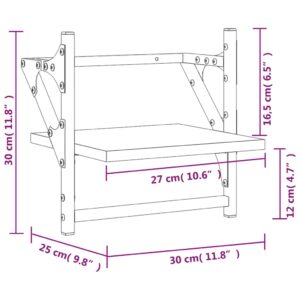 vidaXL Vägghyllor med stänger 2 st svart 30x25x30 cm - Bild 9