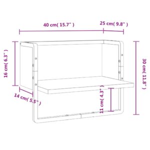 vidaXL Vägghylla med stång sonoma-ek 40x25x30 cm - Bild 8