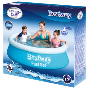 Bestway Uppblåsbar pool Fast Set rund 183x51 cm blå - Bild 3