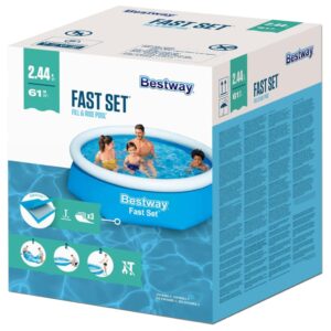 Bestway Uppblåsbar pool Fast Set rund 244x66 cm 57265 - Bild 5