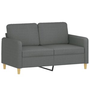 vidaXL 2-sits soffa med prydnadskuddar mörkgrå 120 cm tyg - Bild 4