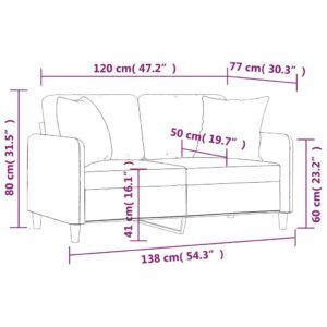 vidaXL 2-sits soffa med prydnadskuddar mörkgrå 120 cm tyg - Bild 8