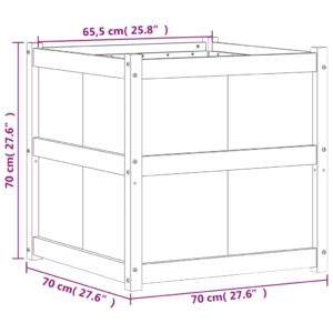 vidaXL Odlingslåda vaxbrun 70x70x70 cm massiv furu - Bild 10