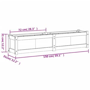 vidaXL Odlingslåda vit 150x31x31 cm massiv furu - Bild 11