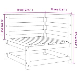 vidaXL Trädgårdssoffa hörn 2 st 70x70x67 cm massivt douglas - Bild 9