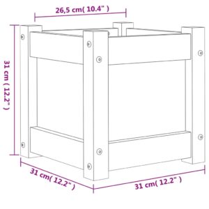 vidaXL Odlingslåda vaxbrun 31x31x31 cm massiv furu - Bild 11