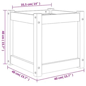 vidaXL Odlingslåda vaxbrun 40x40x40 cm vit massiv furu - Bild 11