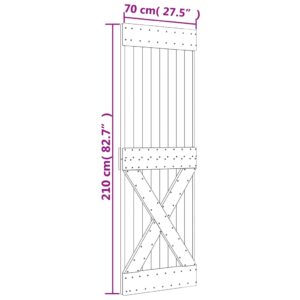 vidaXL Skjutdörr med beslag 70x210 cm massiv furu - Bild 11