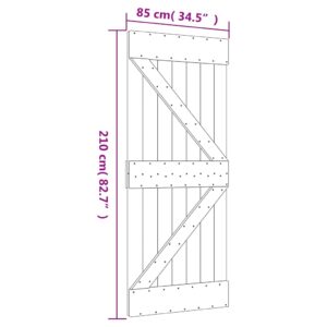 vidaXL Skjutdörr med beslag 85x210 cm massiv furu - Bild 11