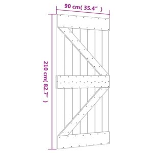 vidaXL Skjutdörr med beslag 90x210 cm massiv furu - Bild 11