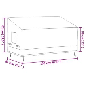 vidaXL Bänkskydd 3-sits 2 st 159x84x56/81 cm 600D oxfordtyg - Bild 12