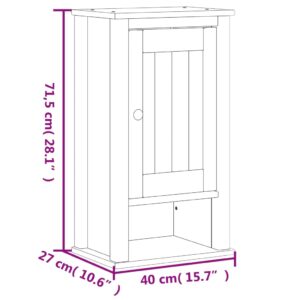 vidaXL Badrumsskåp BERG svart 40x27x71,5 cm massiv furu - Bild 8