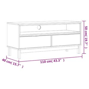 vidaXL Tv-bänk FLAM 110x40x50 cm massiv furu - Bild 10