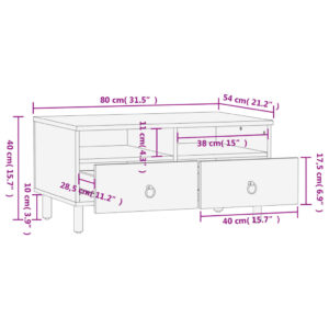 vidaXL Soffbord 80x54x40 cm massivt mangoträ - Bild 11