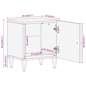 vidaXL Nattduksbord 40x33x46 cm massivt mangoträ - Bild 11