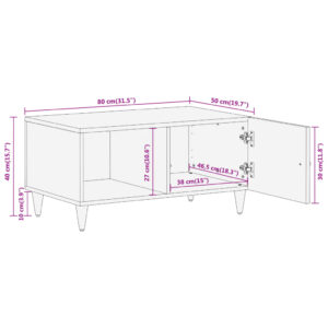 vidaXL Soffbord 80x50x40 cm massivt mangoträ - Bild 11