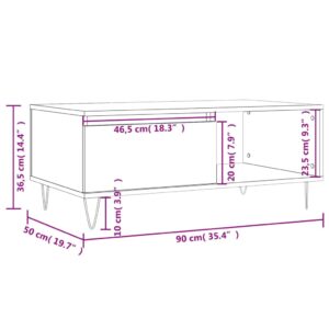 vidaXL Soffbord betonggrå 90x50x36,5 cm konstruerat trä - Bild 12