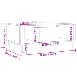 vidaXL Soffbord svart 90x50x36,5 cm konstruerat trä - Bild 11