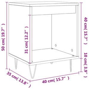 vidaXL Sängbord vit högglans 40x35x50 cm konstruerat trä - Bild 9